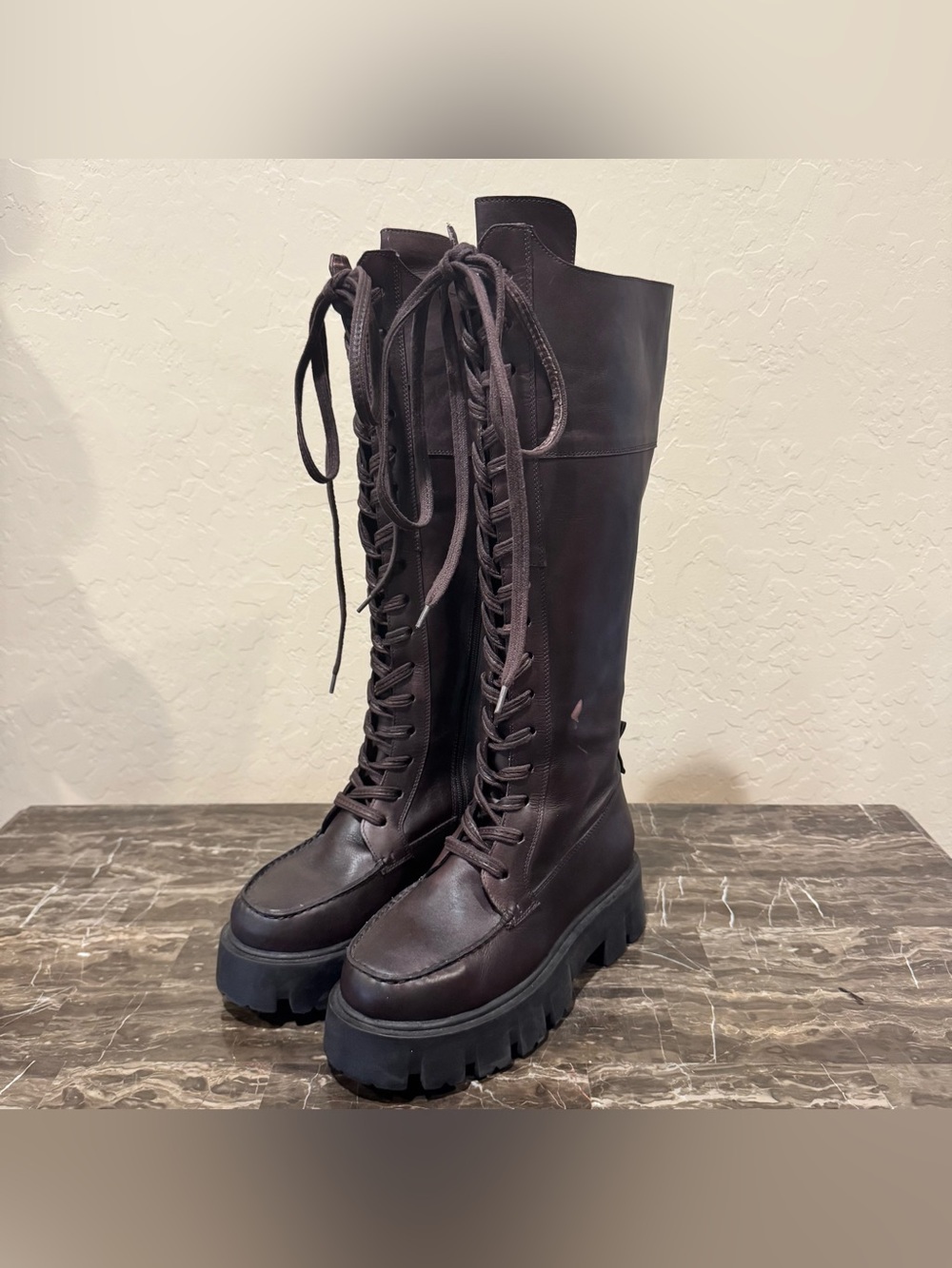 Free People Jones Leather Lace Up Combat Boots - Picture 4 of 15